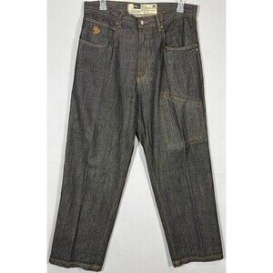 Vtg State Property Jeans Mens 36x33 Black Baggy Wide Leg Y2K Hip Hop Skater
